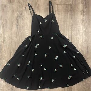Black Floral Dress with Spaghetti Straps